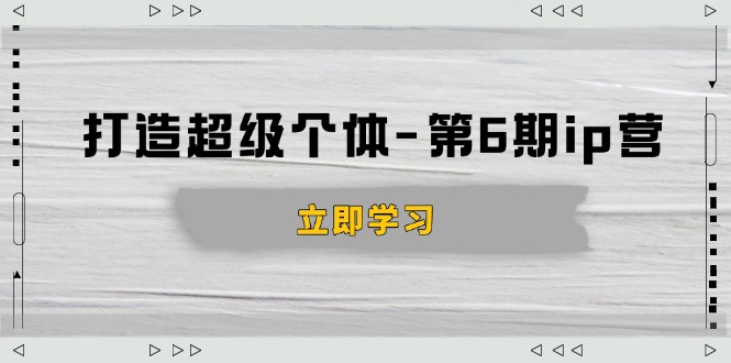 打造 超级个体-第6期ip营：商业认知,产品设计,成交演练,解决知识变现难题-苍穹网创
