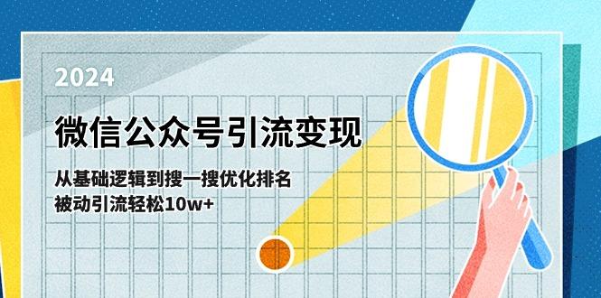 微信公众号-引流变现课-从基础逻辑到搜一搜优化排名，被动引流轻松10w+-苍穹网创