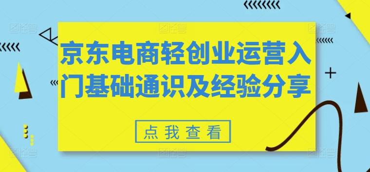 京东电商轻创业运营入门基础通识及经验分享-苍穹网创