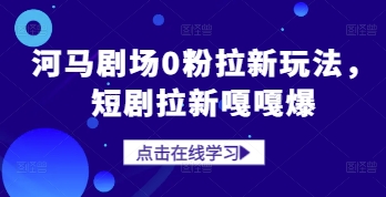 河马剧场0粉拉新玩法，短剧拉新嘎嘎爆-苍穹网创