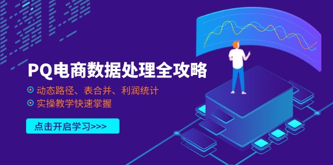 PQ电商数据处理全攻略，动态路径、表合并、利润统计，实操教学快速掌握-苍穹网创