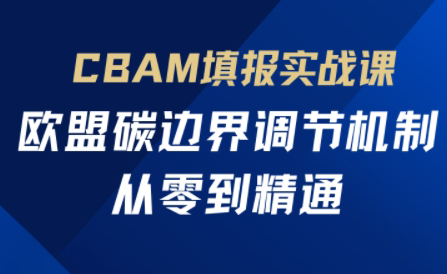 欧盟CBAM填报实战从零到精通-苍穹网创