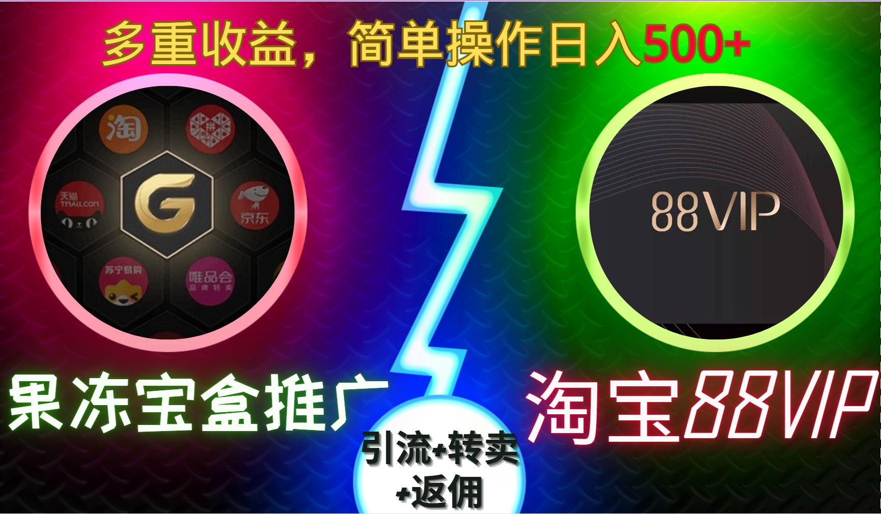 果冻宝盒推广88VIP，引流+转卖+返佣，多重收益，简单操作日入5张【揭秘】-苍穹网创
