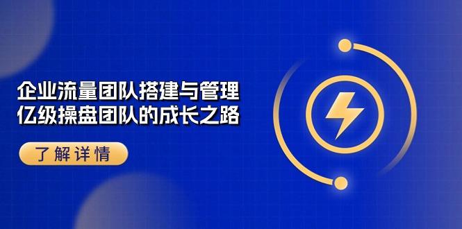 企业 流量团队-搭建与管理，亿级 操盘团队的成长之路(28节课-苍穹网创