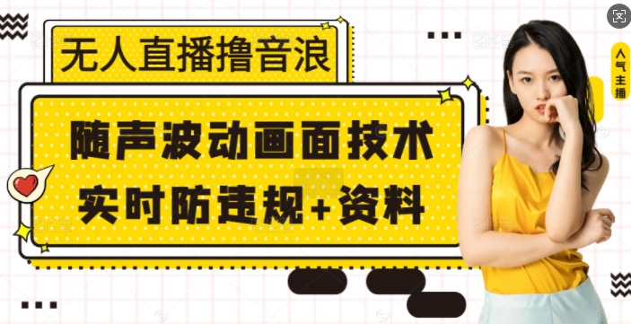 无人直播撸音浪+随声波动画面技术+实时防违规+资料【揭秘】-苍穹网创