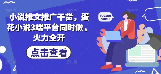 小说推文推广干货，蛋花小说3端平台同时做，火力全开-苍穹网创