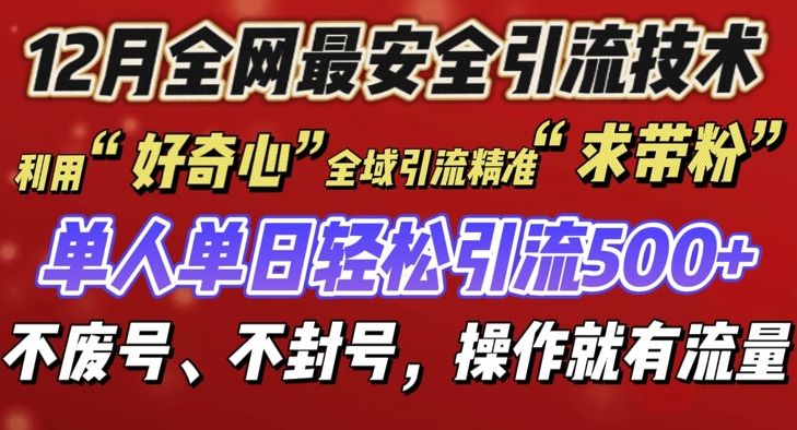 12 月份全网最安全引流创业粉技术来袭，不封号不废号，有操作就有流量【揭秘】-苍穹网创