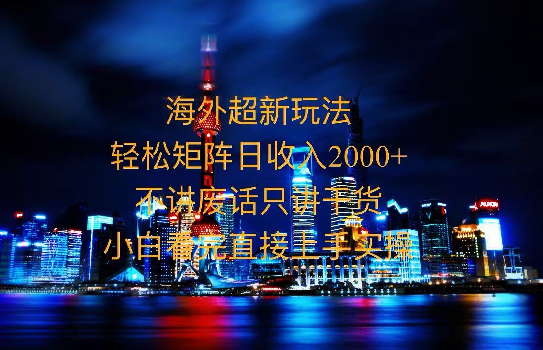 2025全新海外暴力玩法，操作简单，小白轻松上手-苍穹网创