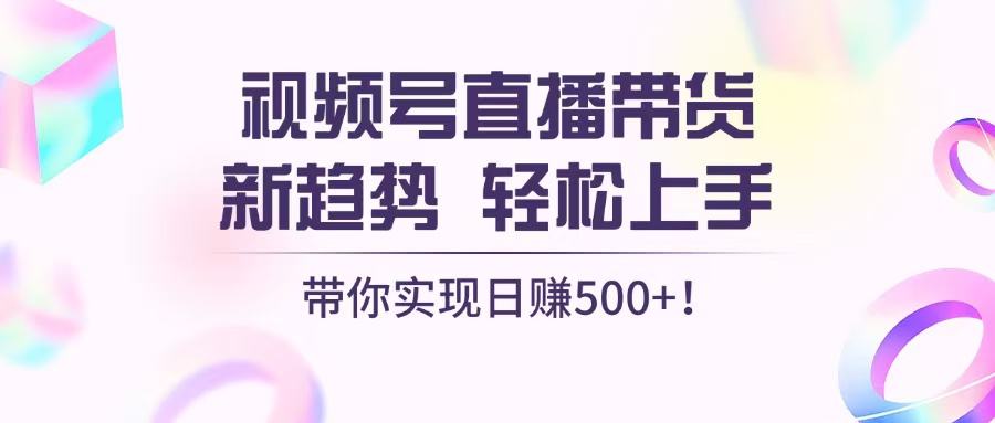 视频号直播带货新趋势，轻松上手，带你实现日赚500+-苍穹网创
