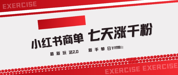 小红书商单2.0最新玩法，3天涨千粉单日变现多张-苍穹网创