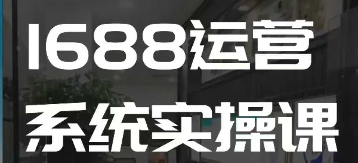 1688高阶运营系统实操课，快速掌握1688店铺运营的核心玩法-苍穹网创