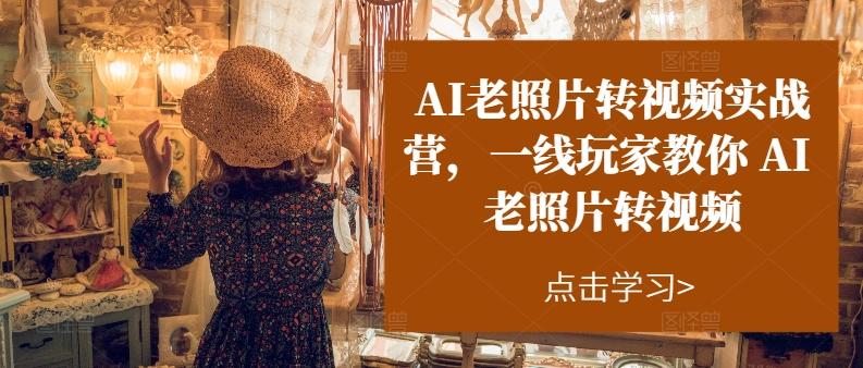 AI老照片转视频实战营，一线玩家教你AI老照片转视频-苍穹网创