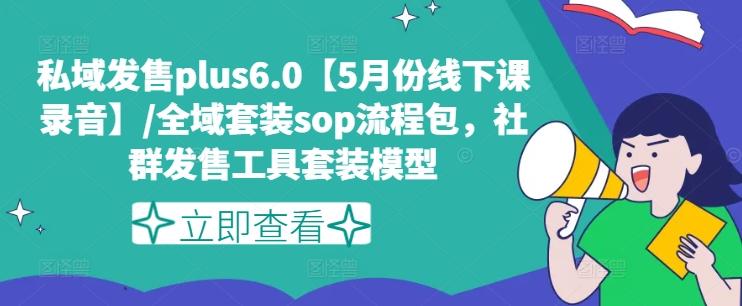 私域发售plus6.0【5月份线下课录音】/全域套装sop流程包，社群发售工具套装模型-苍穹网创