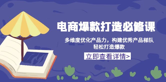 电商爆款打造必修课：多维度优化产品力，构建优秀产品梯队，轻松打造爆款-苍穹网创