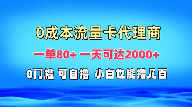 免费流量卡代理一单80+ 一天可达2000+-苍穹网创