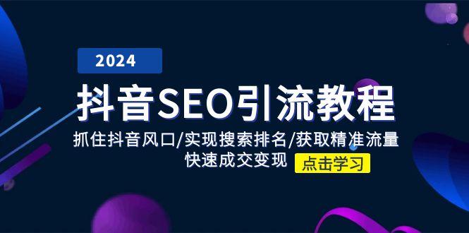 抖音 SEO引流教程：抓住抖音风口/实现搜索排名/获取精准流量/快速成交变现-苍穹网创