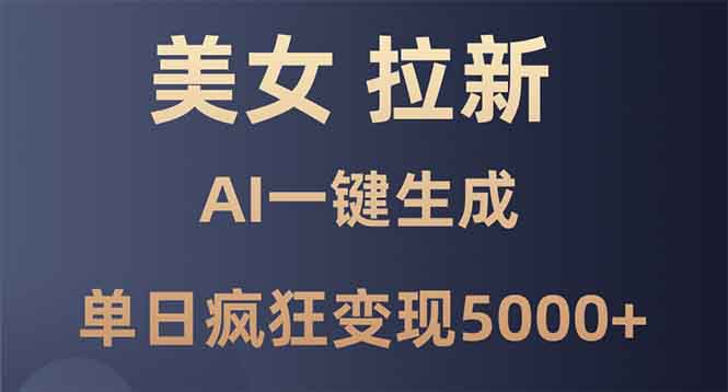 美女暴力拉新，通过AI一键生成，单日疯狂变现5000+，纯小白一学就会！-苍穹网创