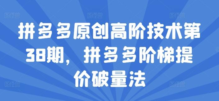 拼多多原创高阶技术第38期，拼多多阶梯提价破量法-苍穹网创