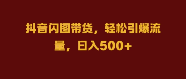 抖音闪图带货，轻松引爆流量，日入几张【揭秘】-苍穹网创