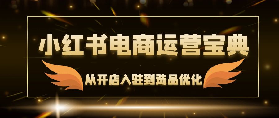 小红书电商运营宝典：从开店入驻到选品优化，一站式解决你的电商难题-苍穹网创
