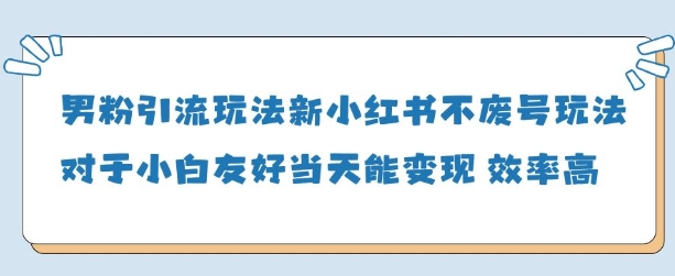 男粉引流玩法(新)，玩法友好做的好当天就能变现-苍穹网创
