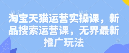 淘宝天猫运营实操课，新品搜索运营课，无界最新推广玩法-苍穹网创