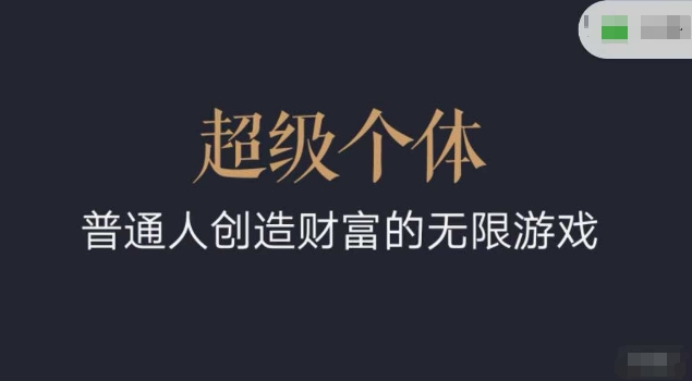 超级个体2024-2025翻盘指南，普通人创造财富的无限游戏-苍穹网创