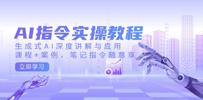 AI指令实操教程，生成式AI深度讲解与应用，课程+案例，笔记指令随意享-苍穹网创