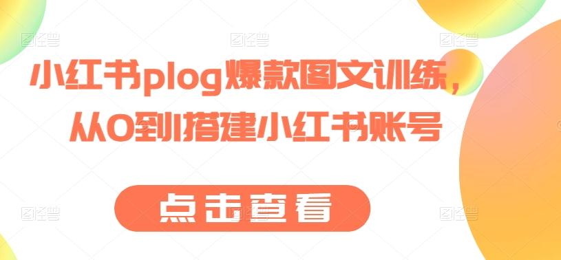小红书plog爆款图文训练，从0到1搭建小红书账号-苍穹网创