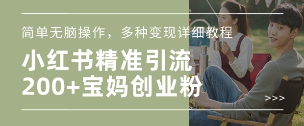 小红书混剪日引200+宝妈创业粉，简单无脑操作，多种变现详细教程-苍穹网创