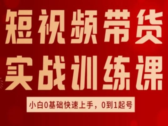短视频带货实战训练课，好物分享实操，小白0基础快速上手，0到1起号-苍穹网创