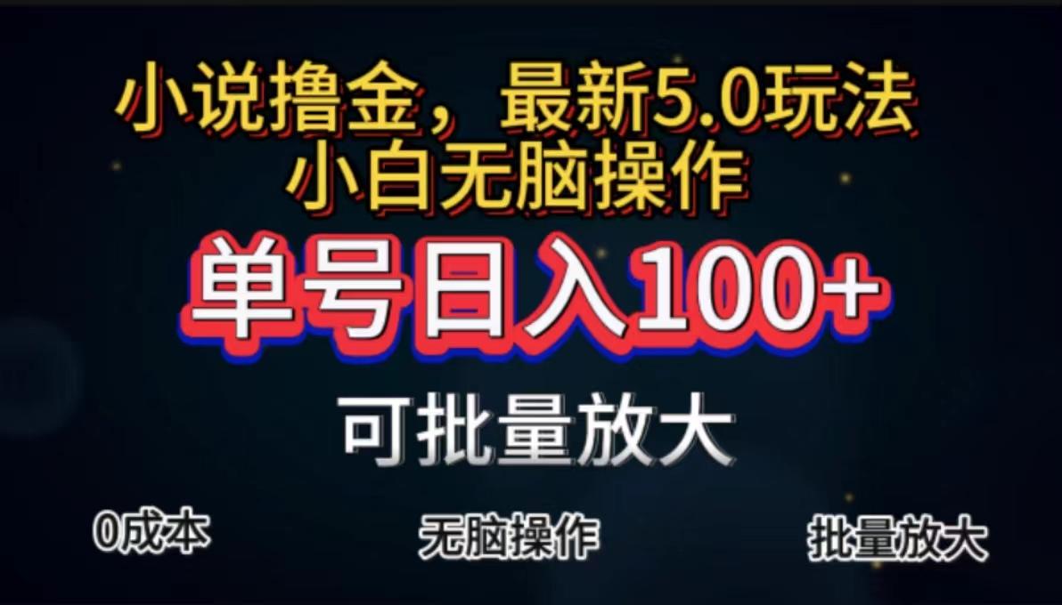 全自动小说撸金，单号日入100+小白轻松上手，无脑操作-苍穹网创