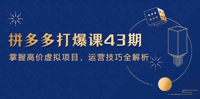 拼多多打爆课第 43 期，掌握高价虚拟项目，运营技巧全解析(15节-苍穹网创