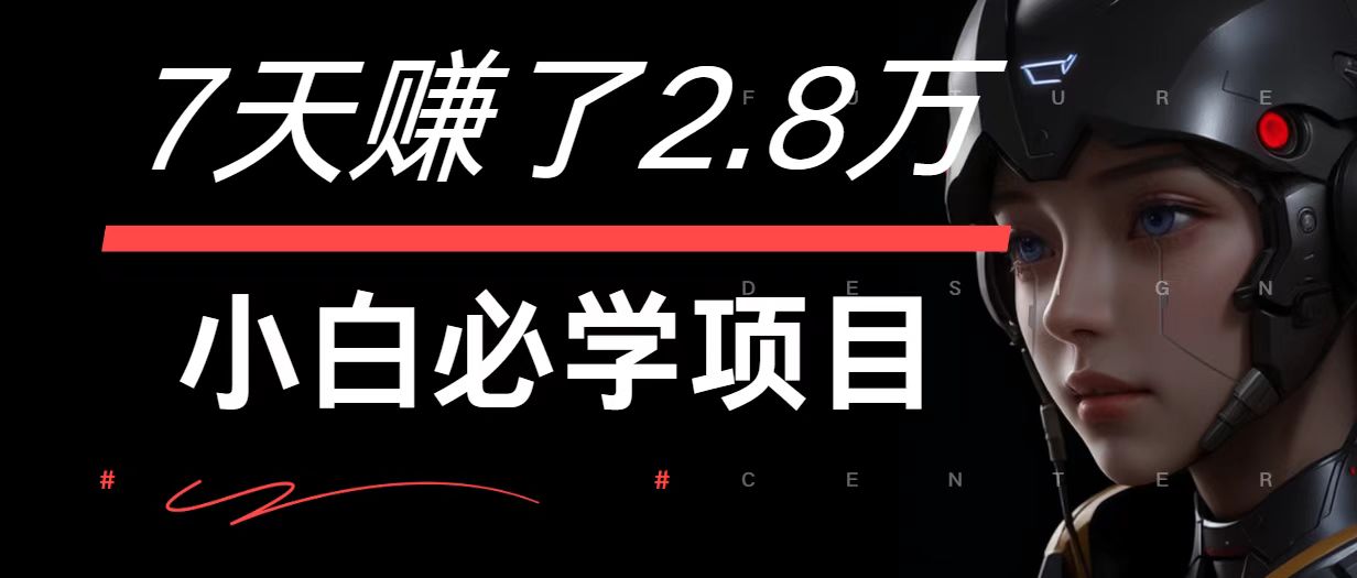 7天赚了2.8万！每单利润最少500+，轻松月入7万+小白有手就行-苍穹网创