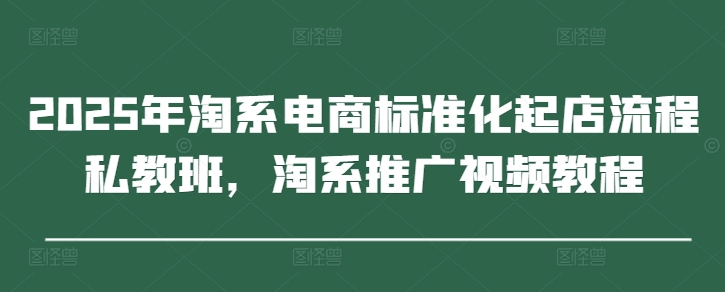 2025年淘系电商标准化起店流程私教班，淘系推广视频教程-苍穹网创