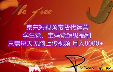 京东短视频带货代运营，学生党、宝妈党超级福利，只需每天无脑上传视频，月入8000+【仅揭秘】-苍穹网创
