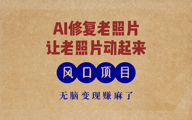 最新风口项目，AI一键修复老照片，让老照片动起来，接单到手软，无脑变…-苍穹网创