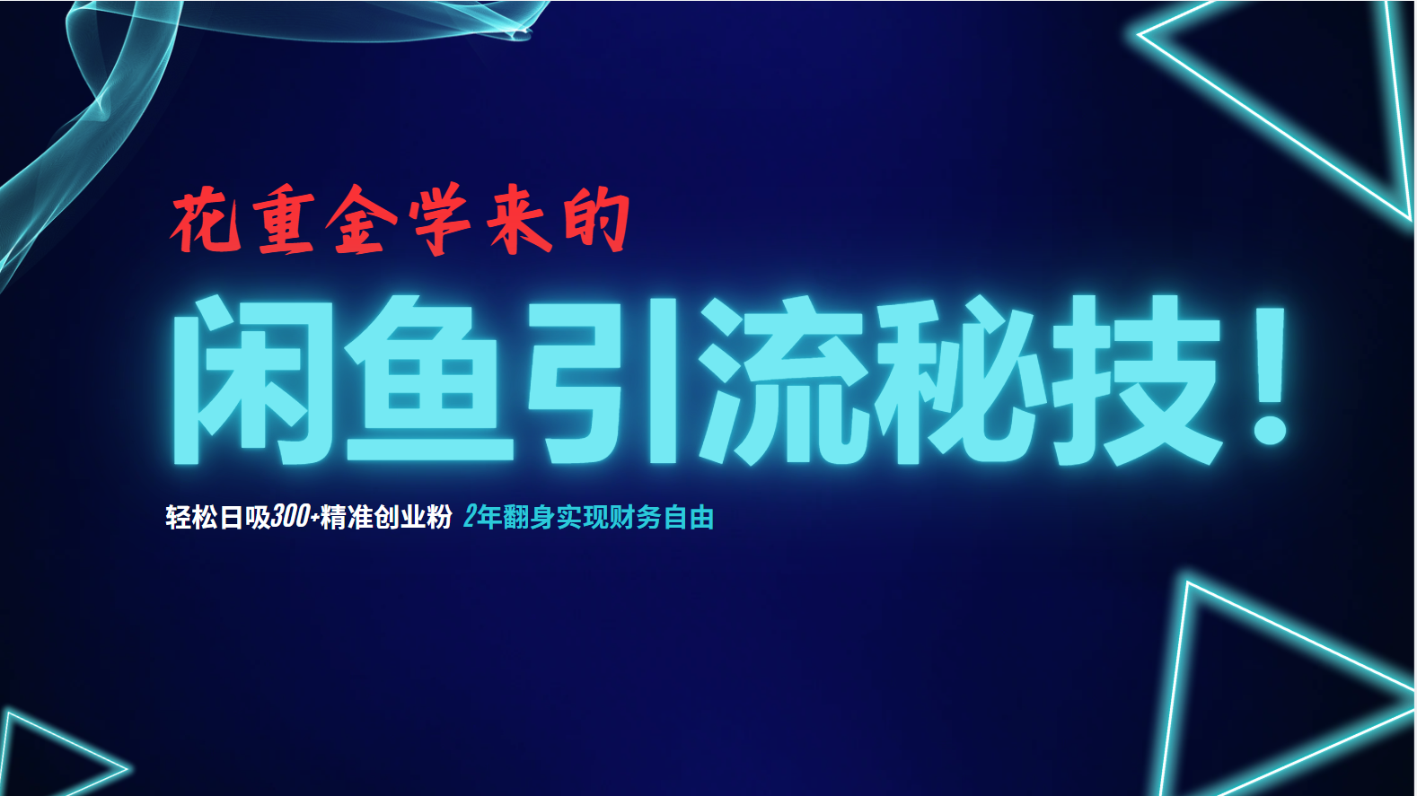 花重金学来的闲鱼引流秘技！轻松日吸300+精准创业粉，每天躺赚5000+，2…-苍穹网创