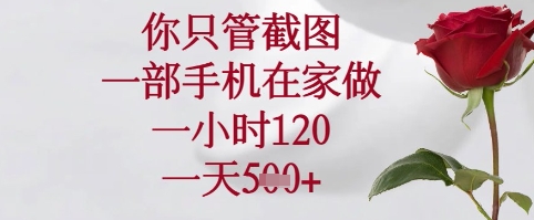 你只管截图，一部手机在家可以做，一小时120.一天5张+【揭秘】-苍穹网创