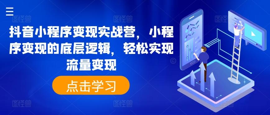 抖音小程序变现实战营，小程序变现的底层逻辑，轻松实现流量变现-苍穹网创