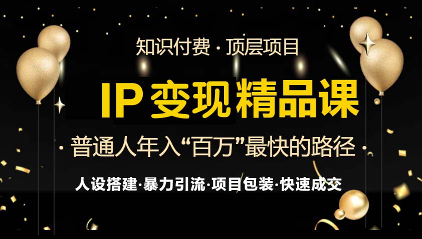 IP变现最新精品课程，知识付费全流程+最强引流术+小白避坑指南-苍穹网创