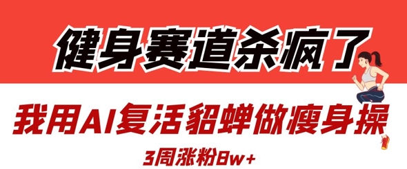 健身赛道杀疯了？我用AI复活貂蝉做瘦身操，3周涨粉8W-苍穹网创