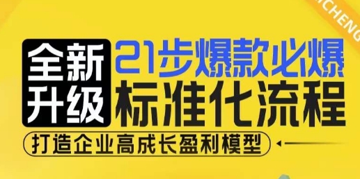 21步爆款必爆标准化流程，全新升级，打造企业高成长盈利模型-苍穹网创