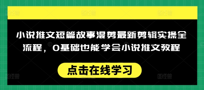 小说推文短篇故事混剪最新剪辑实操全流程，0基础也能学会小说推文教程，肯干多发日入多张-苍穹网创