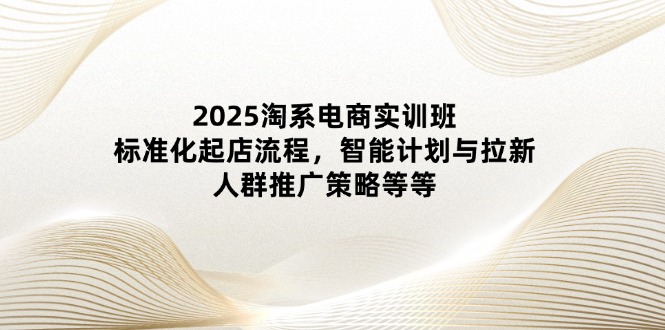 2025淘系电商实训班：标准化起店流程，智能计划与拉新，人群推广策略等等-苍穹网创