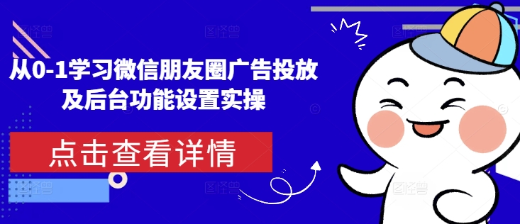 从0-1学习微信朋友圈广告投放及后台功能设置实操-苍穹网创