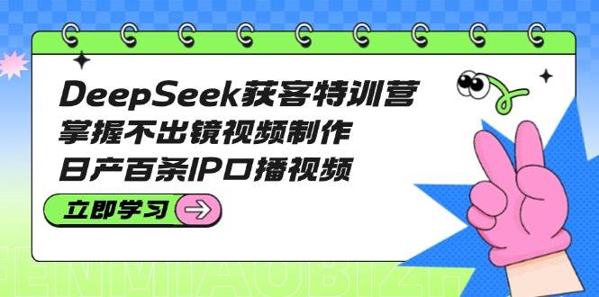 DeepSeek获客特训营：掌握不出镜视频制作，日产百条IP口播视频-苍穹网创
