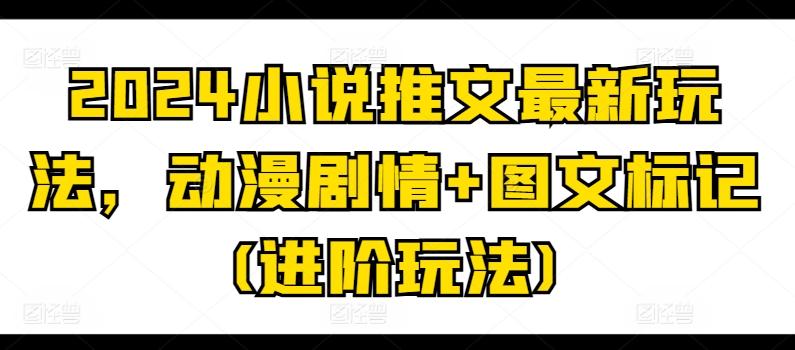 2024小说推文最新玩法，动漫剧情+图文标记(进阶玩法)-苍穹网创
