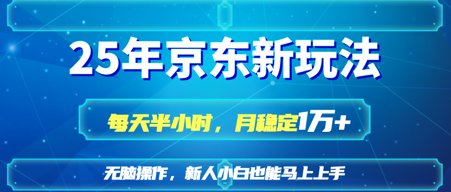 25京东新玩法，每天半小时，月稳定1W+-苍穹网创