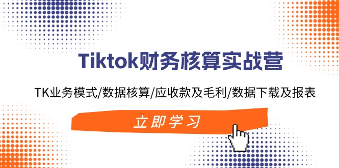 Tiktok财务核算实战营：TK业务模式/数据核算/应收款及毛利/数据下载及报表-苍穹网创